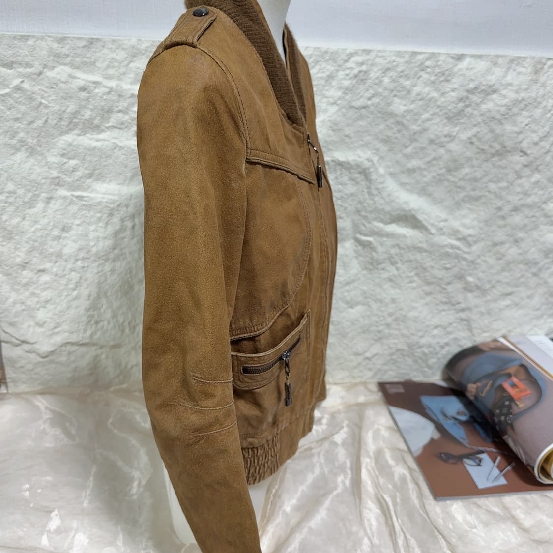 빈티지 veromoda 라이더 포켓 되지가죽자켓 상품이미지3