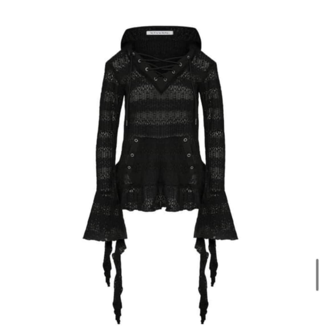 낫노잉 레이스 브이넥 러플 후디 상품이미지2