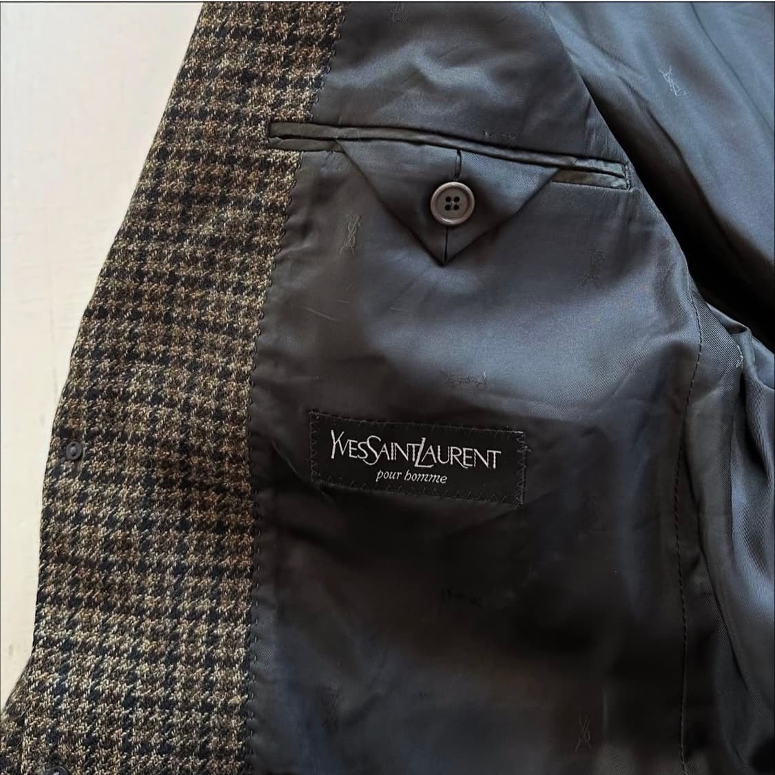 입생로랑 하운드투스 체크 캐시미어 울 블레이저 상품이미지8