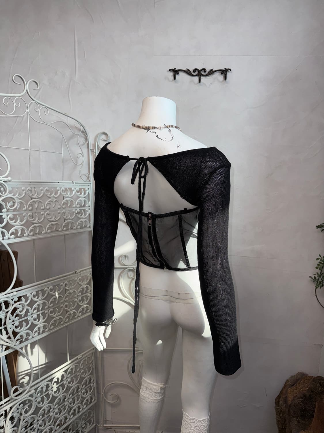 Black strap bolero cardigan  상품이미지2