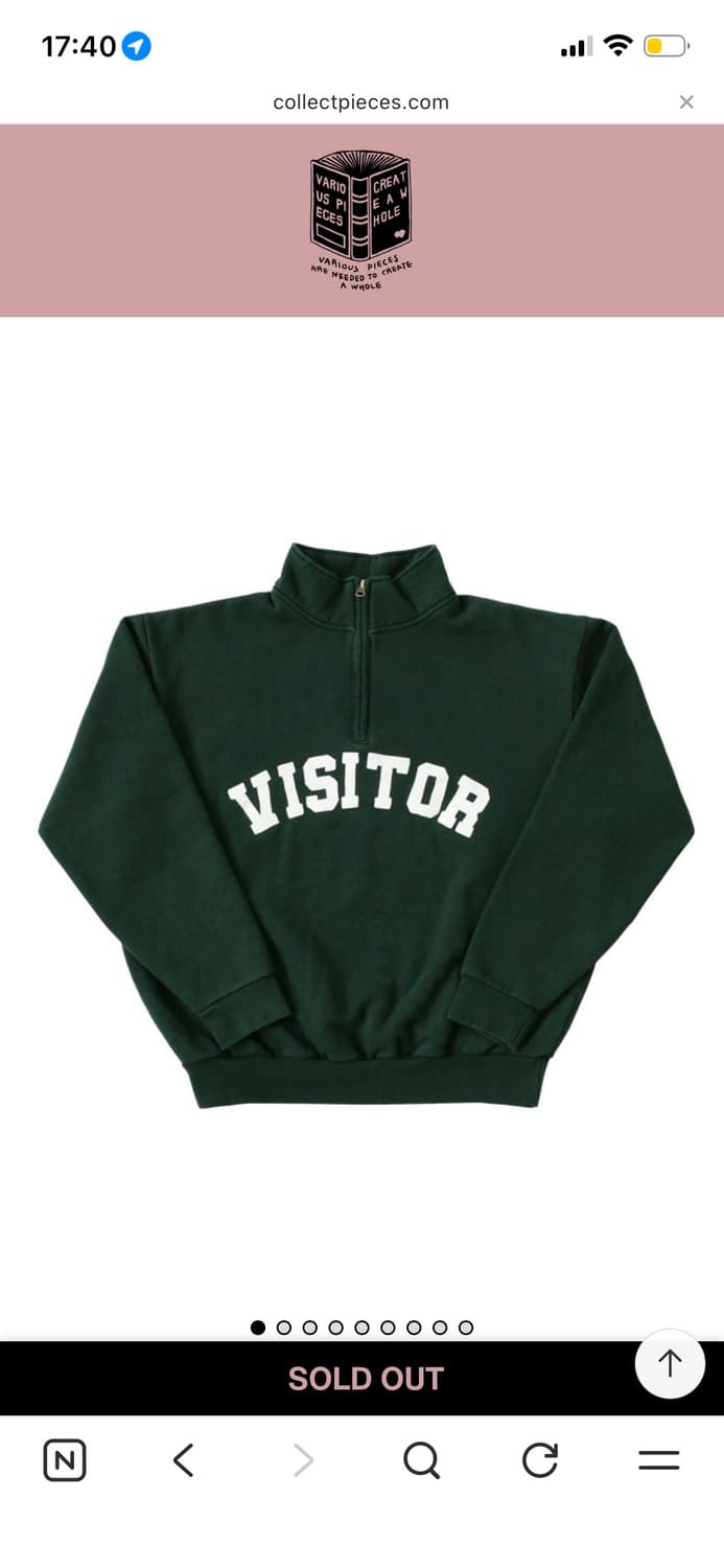 (새상품) 컬렉트피시스 쿼터 집업 딥그린(S) 상품이미지1