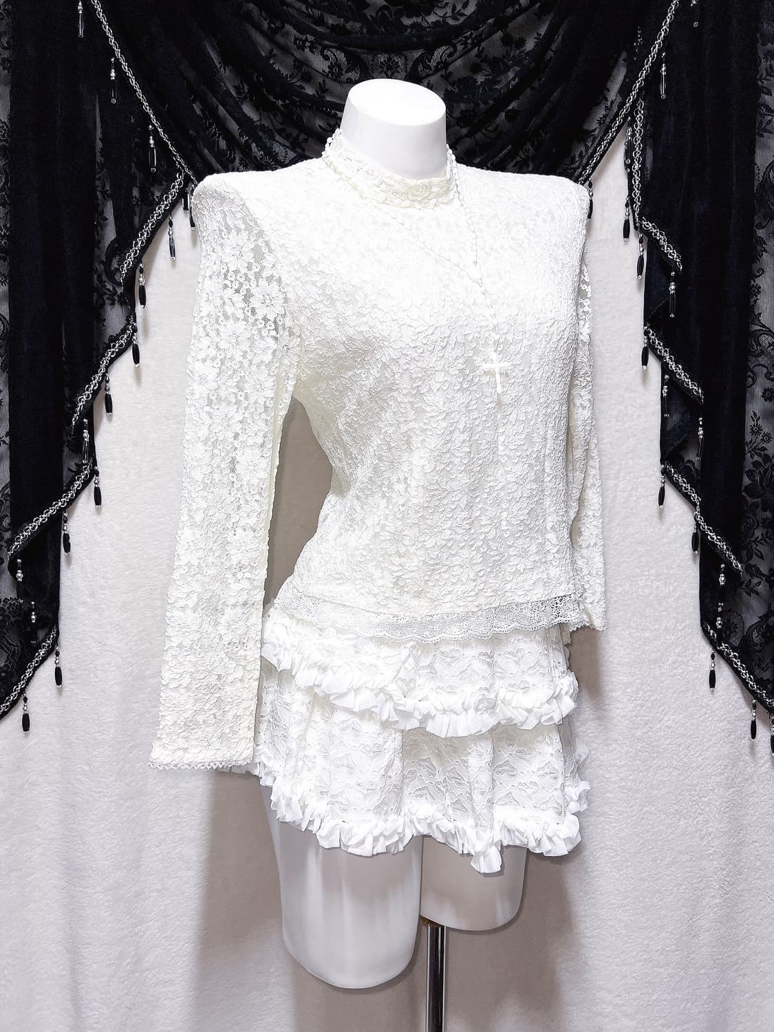 로맨틱고딕 엔젤릭 고스로리 엔틱 레이스 블라우스셔츠 핀터 페어리 오리엔탈 상품이미지6