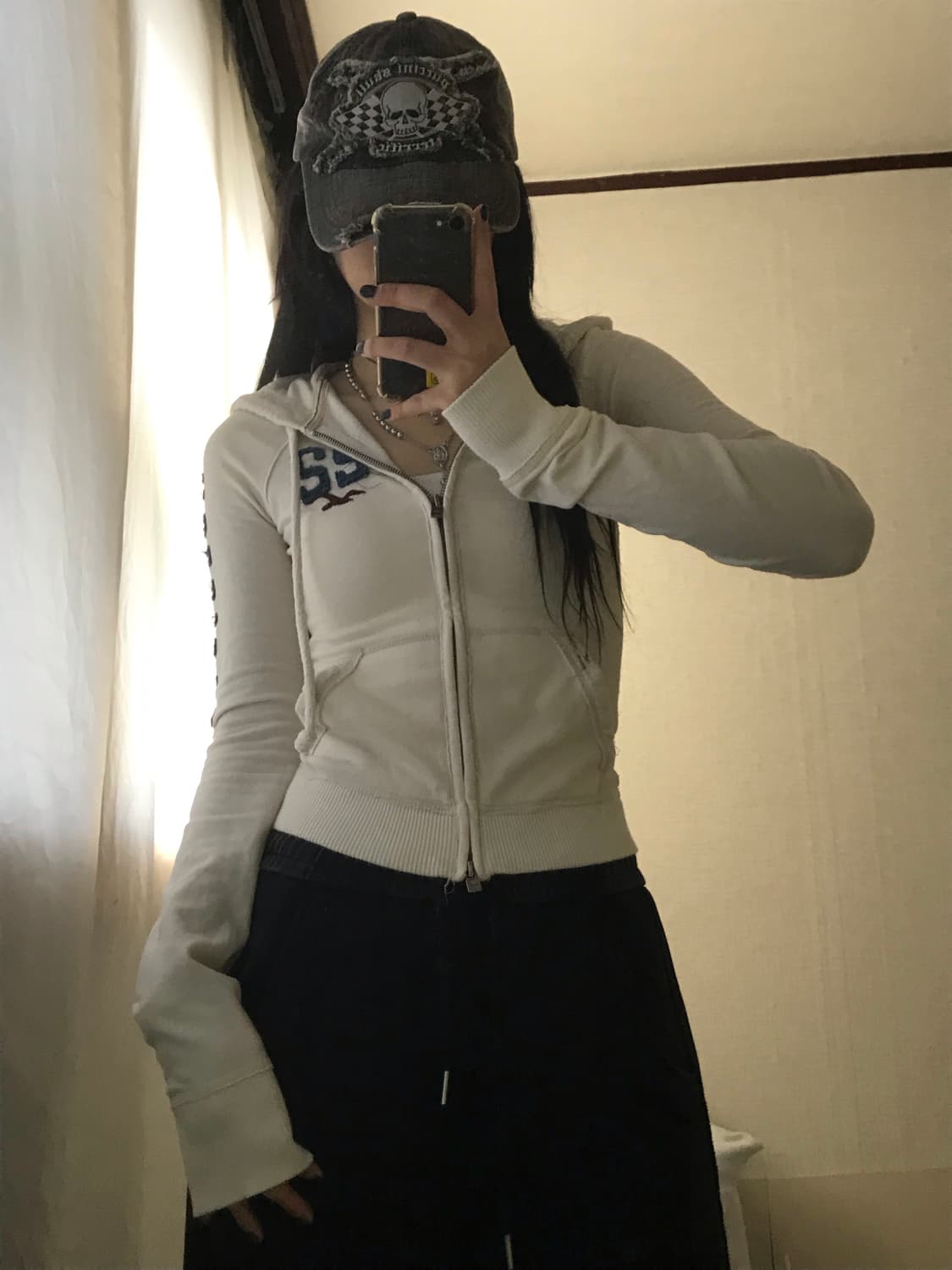 홀리스터 아이보리 딱붙핏 후드집업 상품이미지1