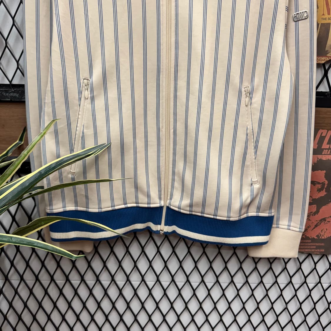 00s 아디다스 아카이브 스트라이프 트랙자켓 아이보리 블루 상품이미지4