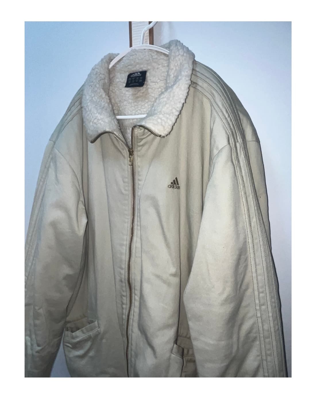 아디다스 양털 집업 자켓 베이지 상품이미지1