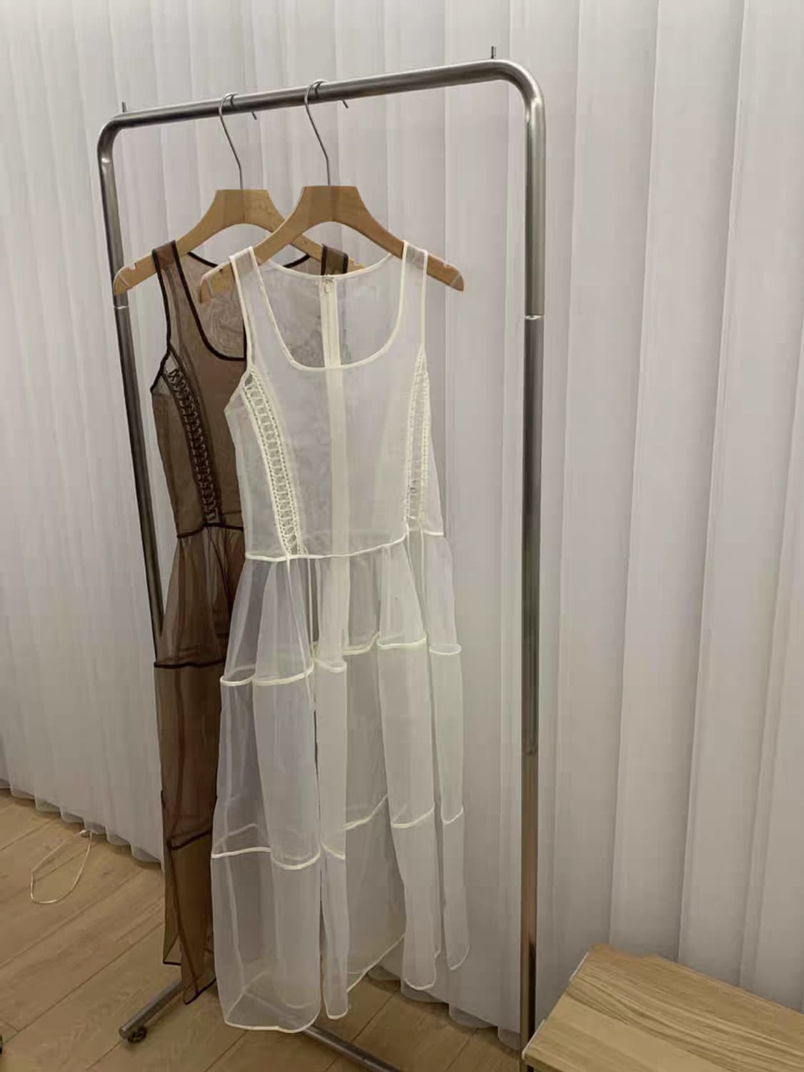 fletta 플레따 95_Lace up Organza Dress (WH) 상품이미지4