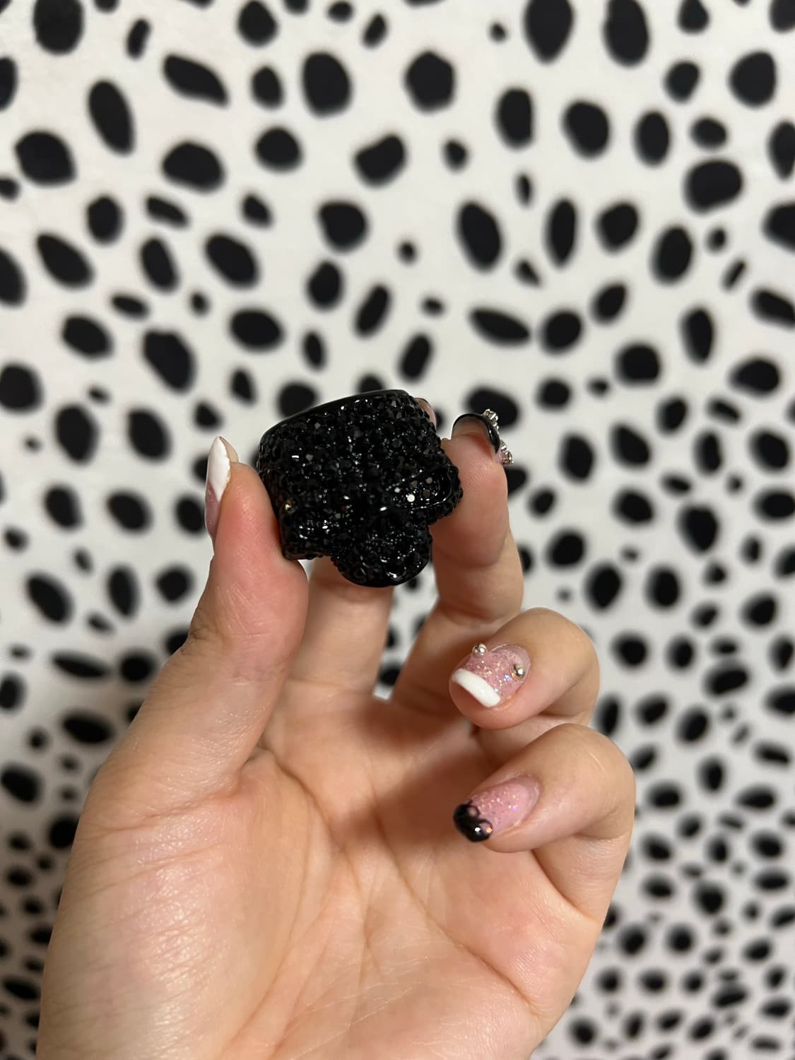 갸루 펑크 빈티지 해골 큐빅 반지 상품이미지6