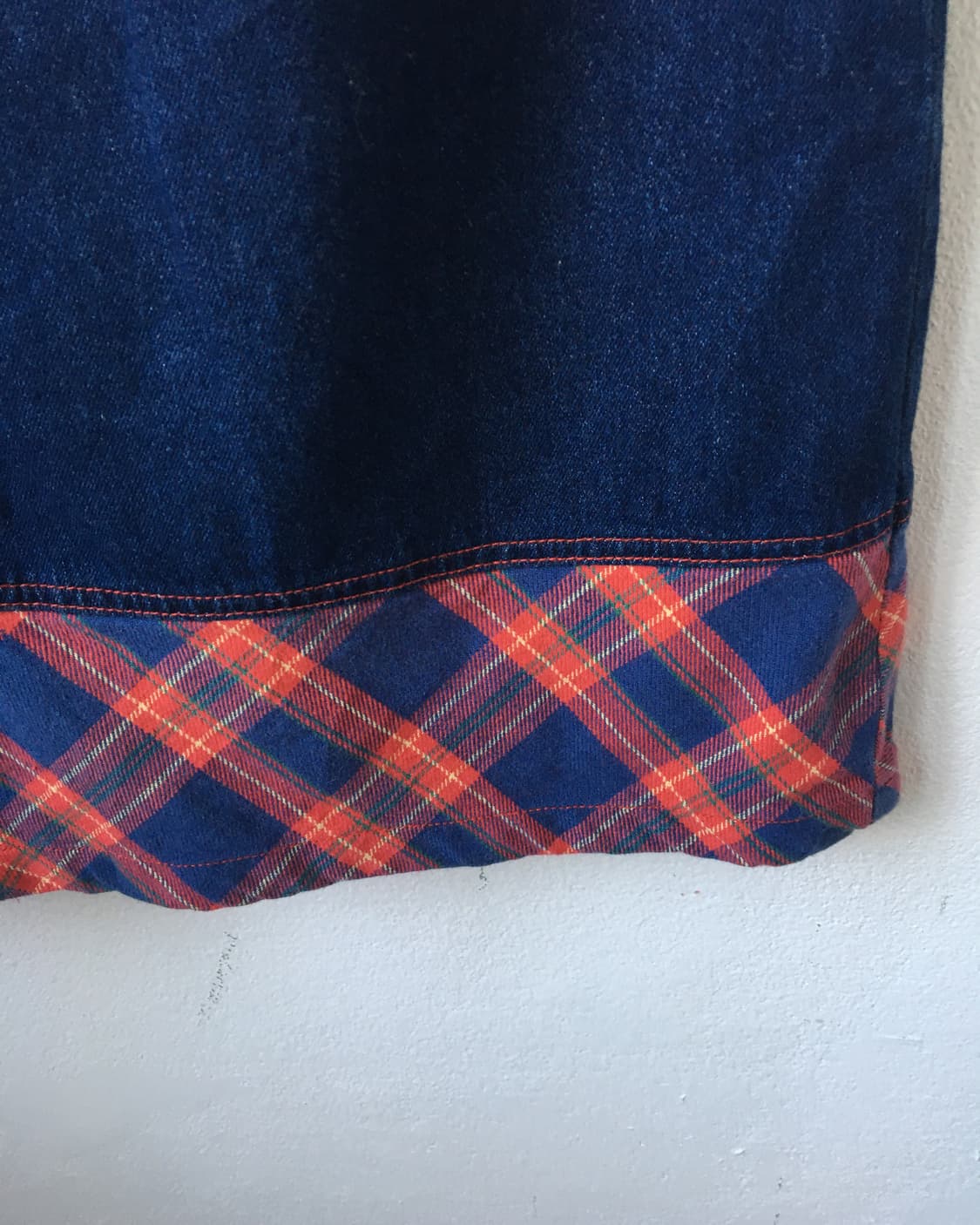 Check pattern layer denim skirt 상품이미지4