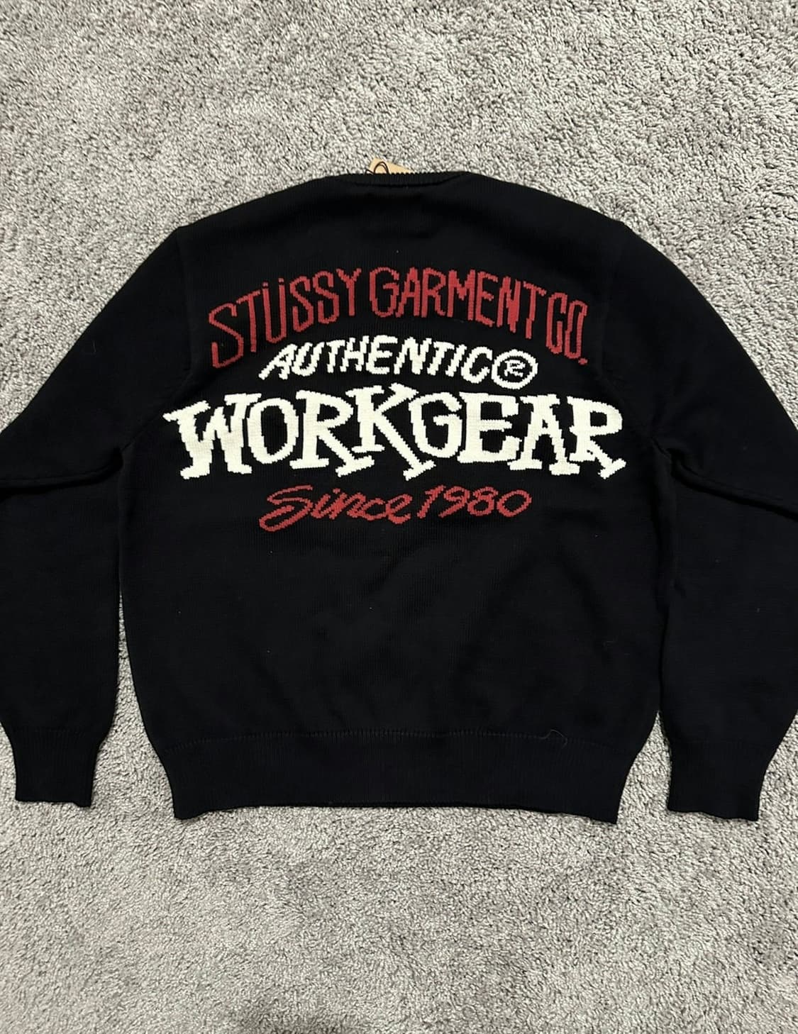 (새상품)스투시 어센틱 워크기어 스웨터 니트 블랙 M 상품이미지1