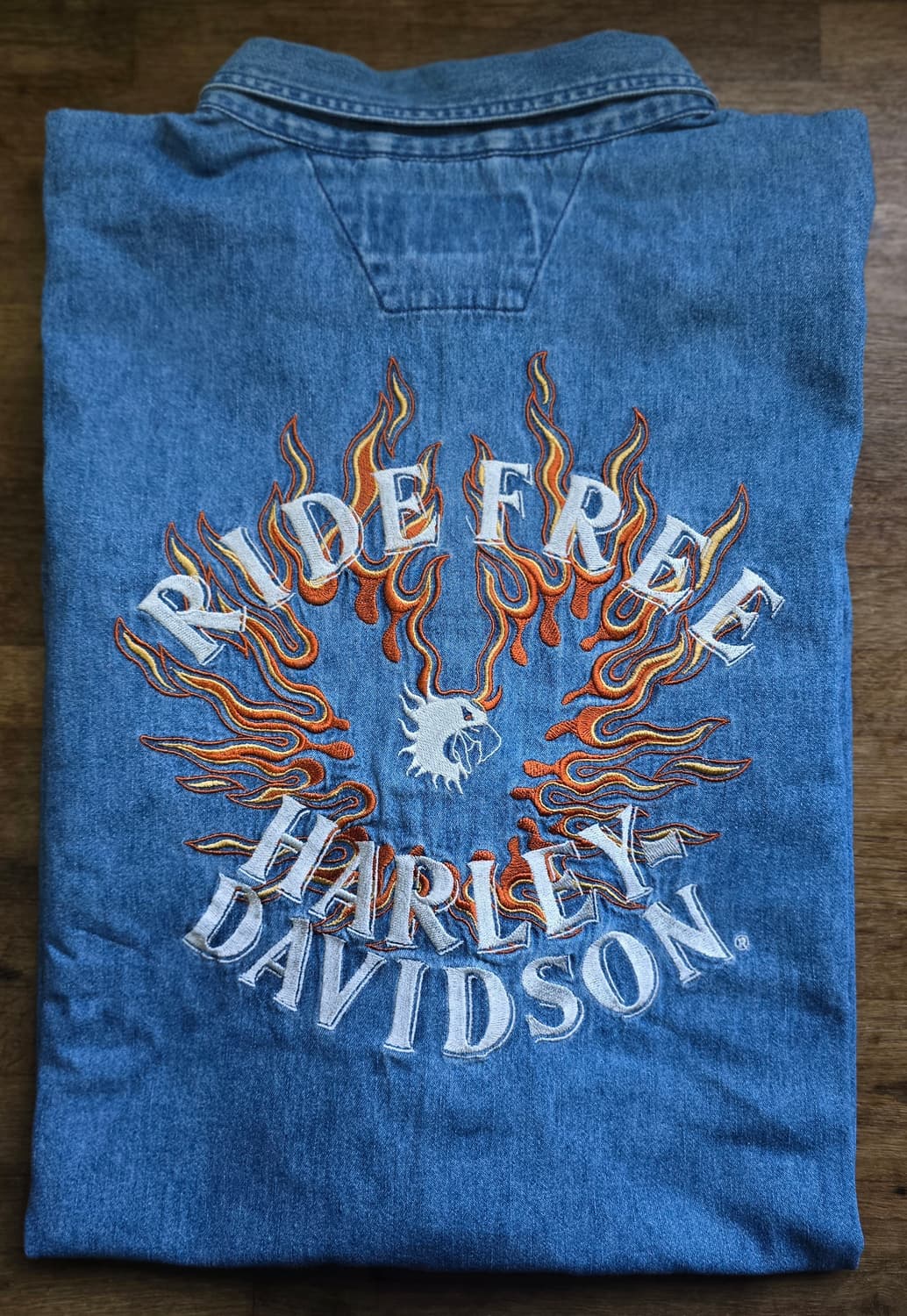 빈티지 할리 데이비슨 자수 데님 셔츠 XXL 상품이미지1
