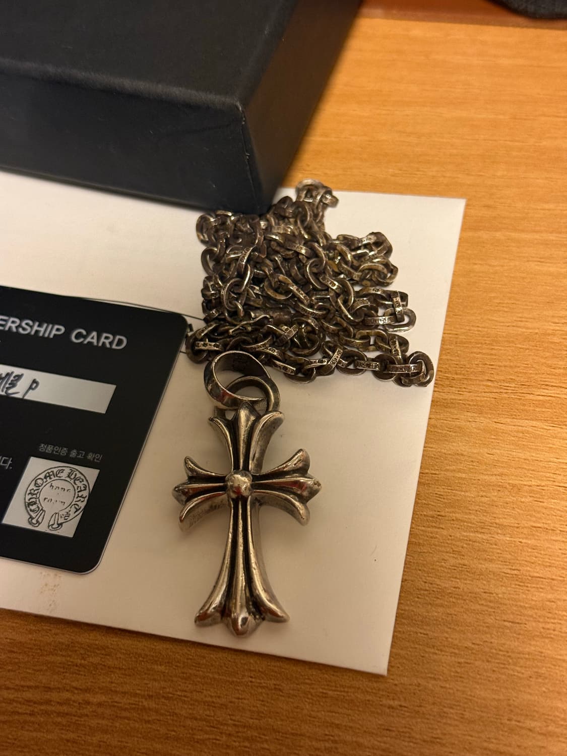 크롬하츠 크로스 팬던트 & 페이퍼체인 24인치 상품이미지1