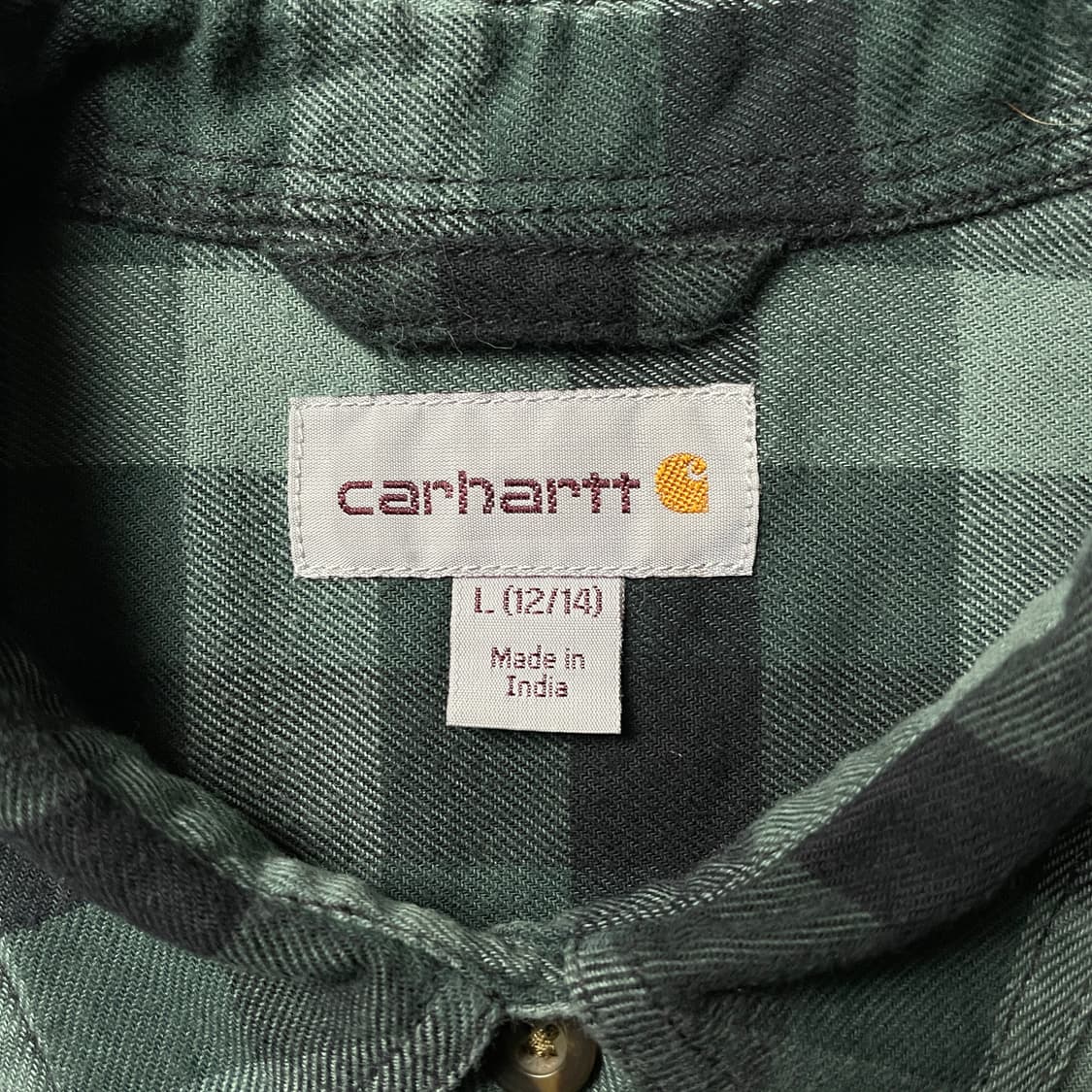 CARHARTT 칼하트 빈티지 그린 체크 워크 셔츠 A00853 상품이미지9