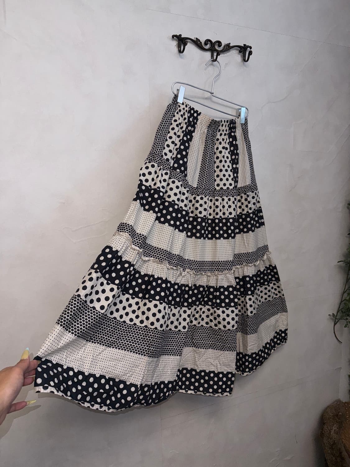 Black & white dot pattern cancan skirt 상품이미지2