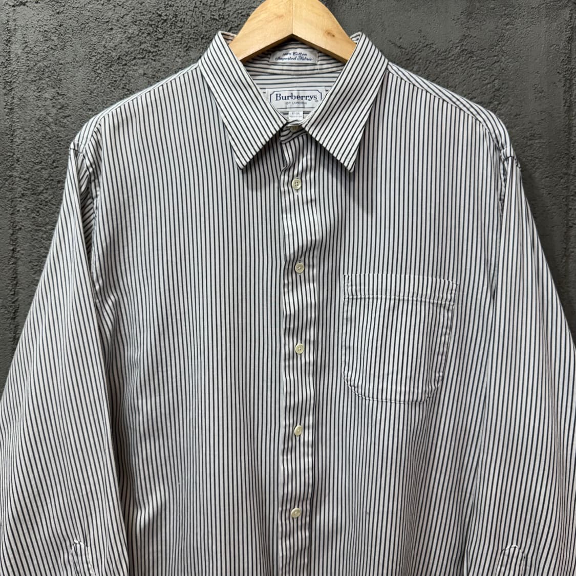 80s 버버리 스트라이프 셔츠 made in USA (XL)   상품이미지2
