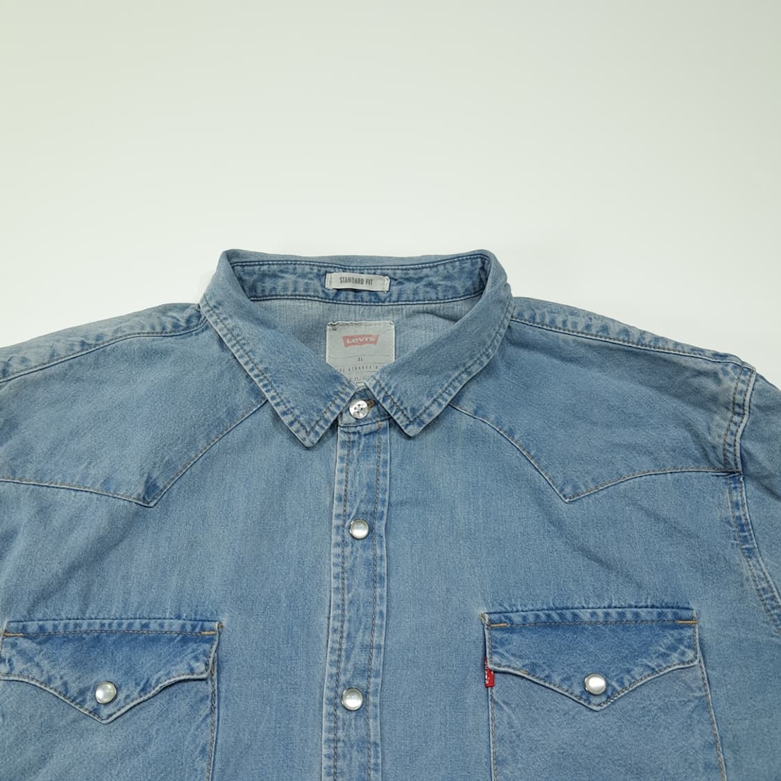 CL585 XL 리바이스 코튼 웨스턴 펄스냅 데님 셔츠 남방 상품이미지2