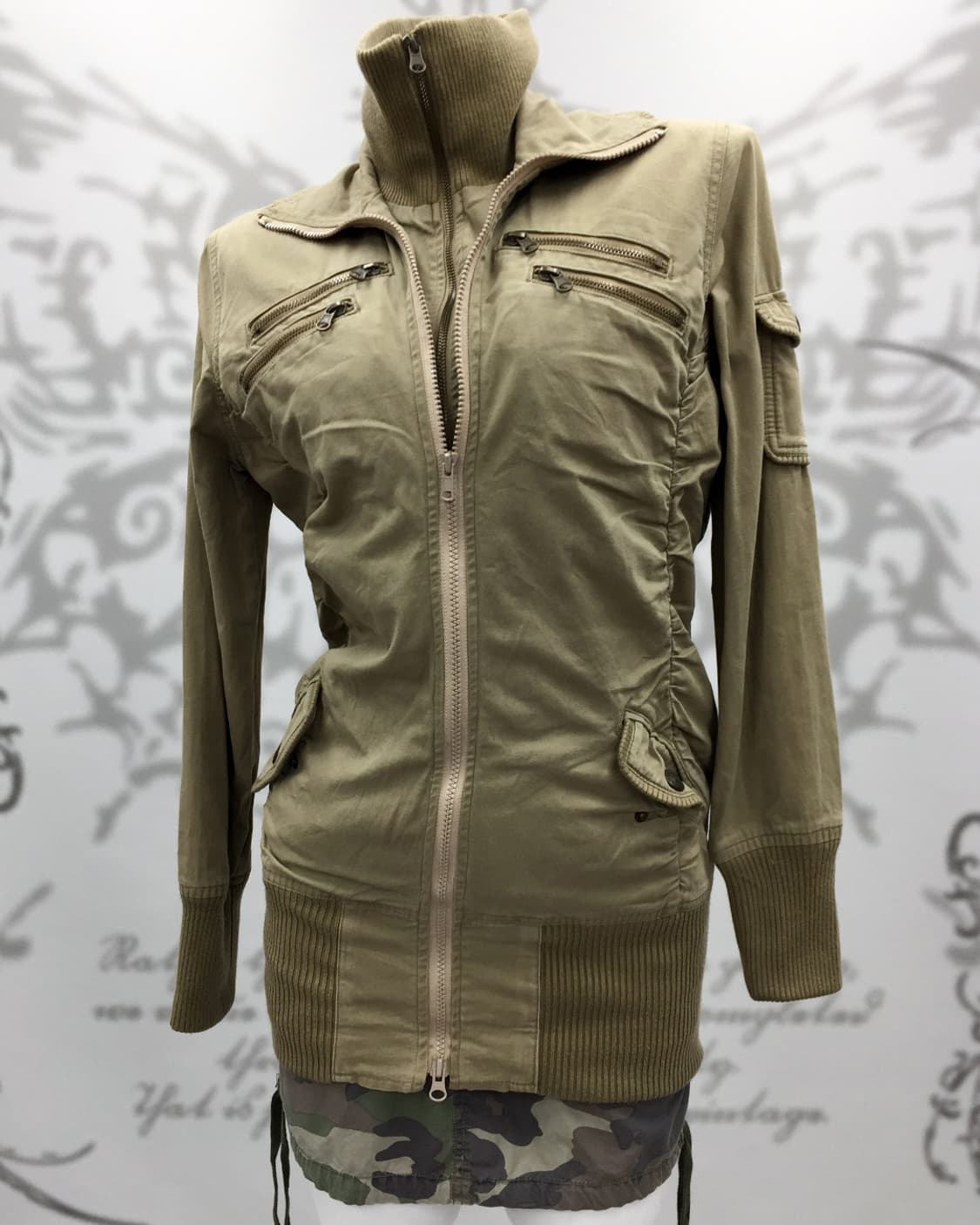 Grunge double zip jacket dress 상품이미지5