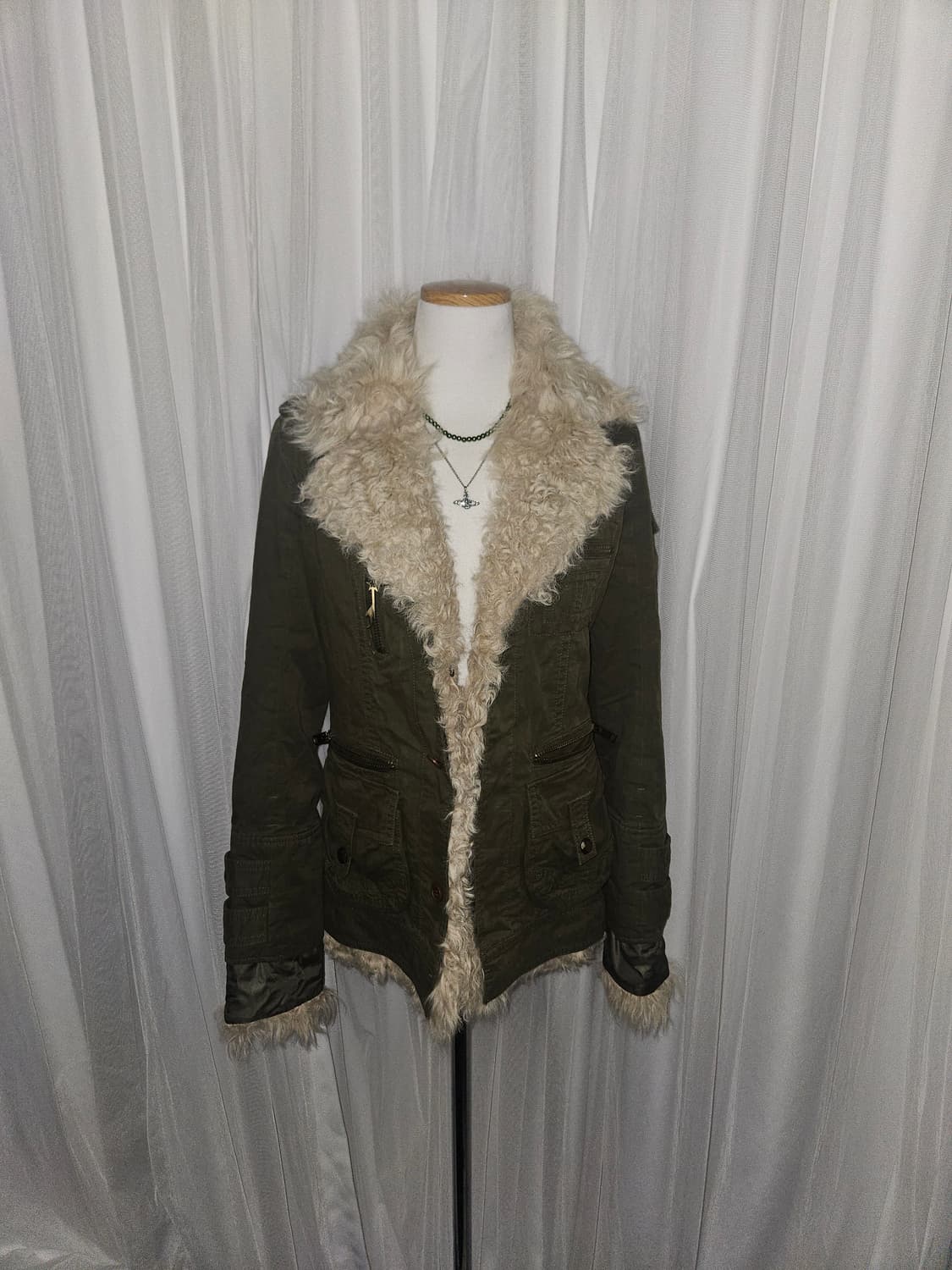 spiral girl 2000s y2k 오네갸루 히메 야상 코트 퍼자켓 상품이미지3