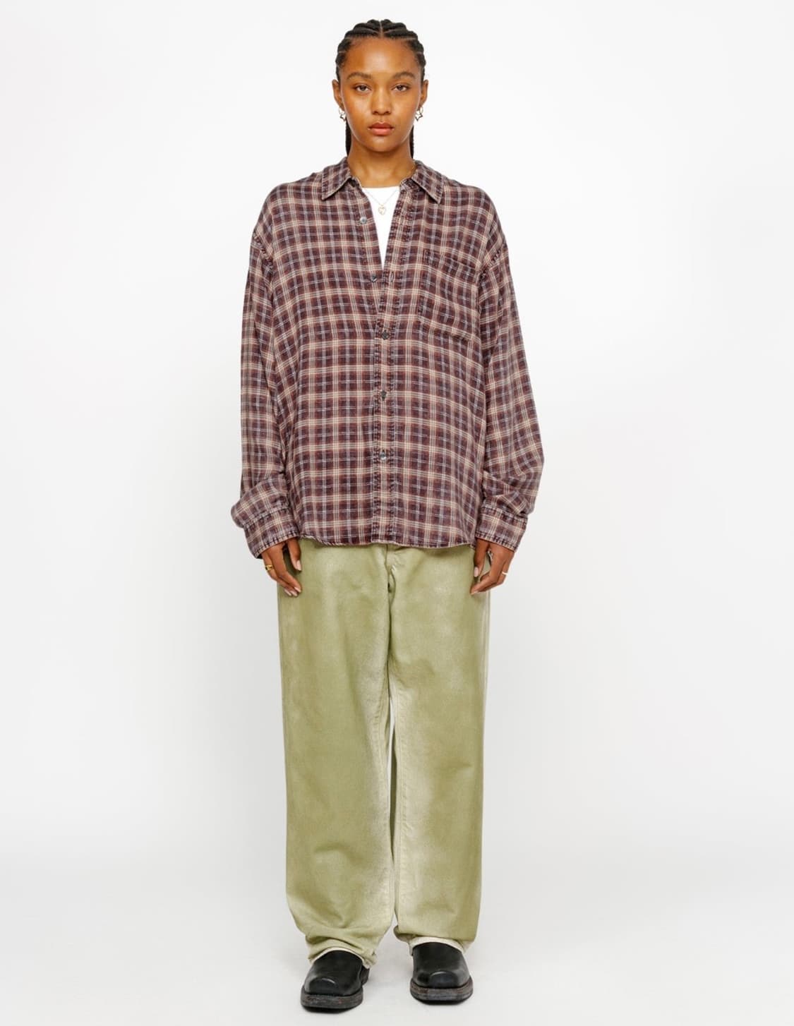 스투시 매튜 셔츠 브릭 S 상품이미지3