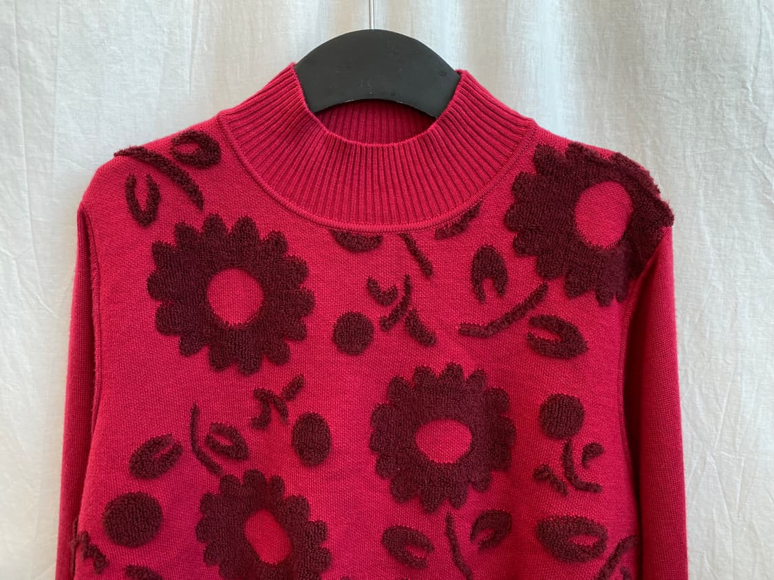 플라워 하이넥 울혼방 니트(L) 상품이미지3