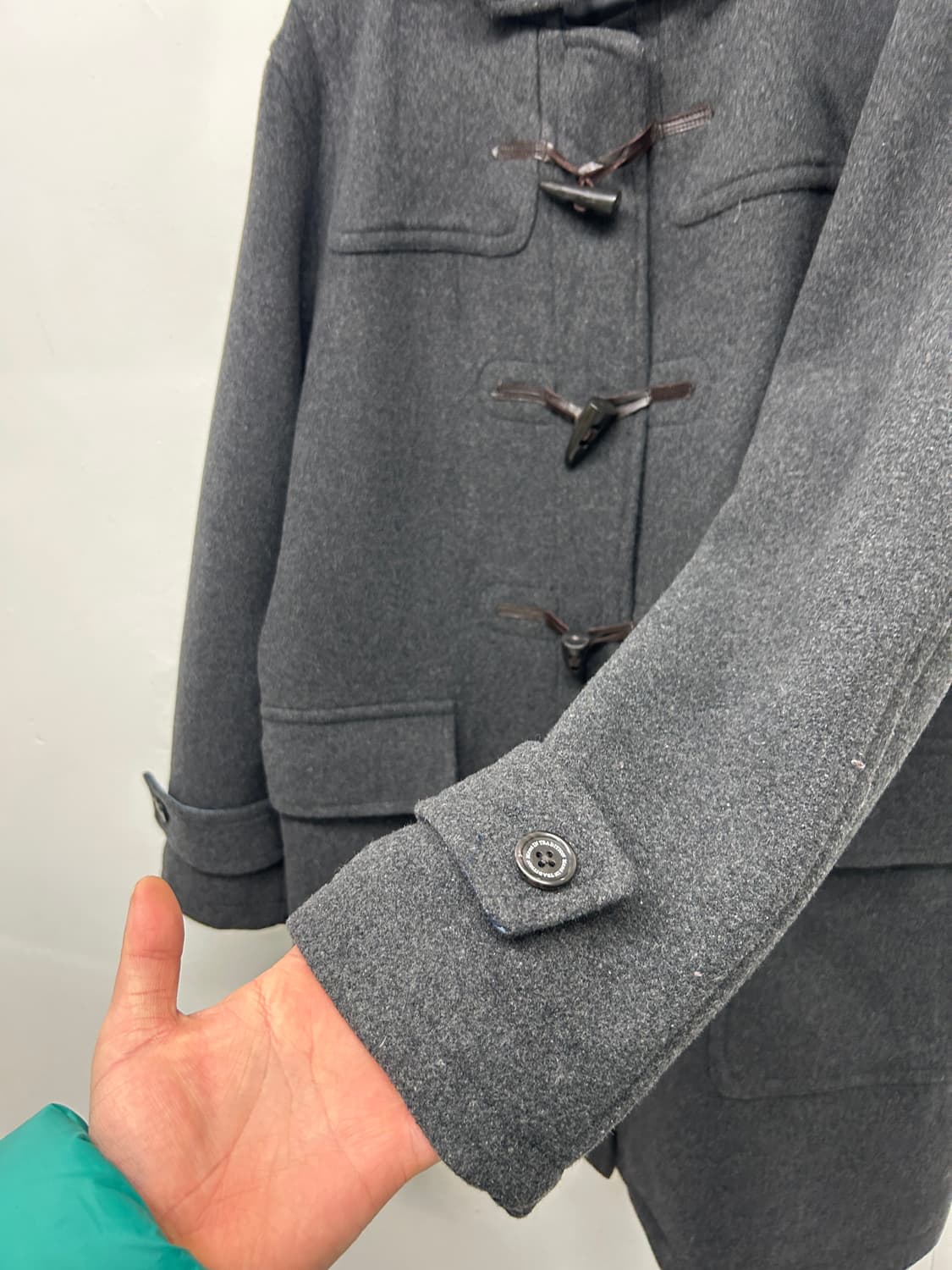 Kent 차콜 그레이 멜톤울 더플코트 상품이미지3