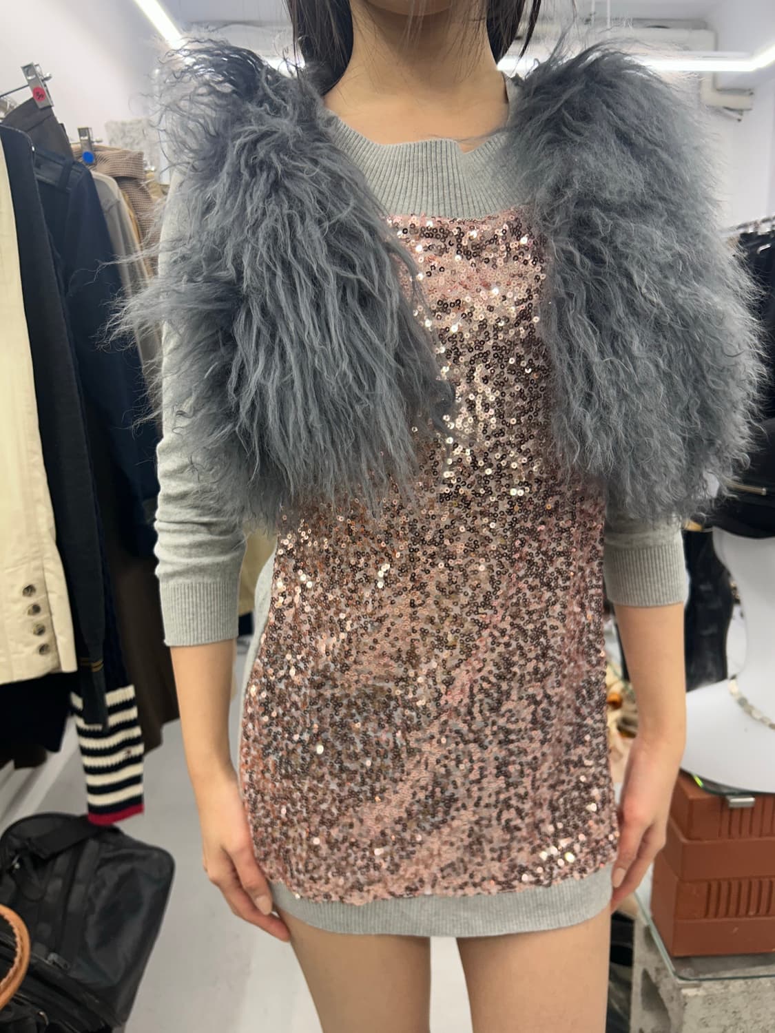 아르마니 익스테인지 스팽클 롱니트 상품이미지1