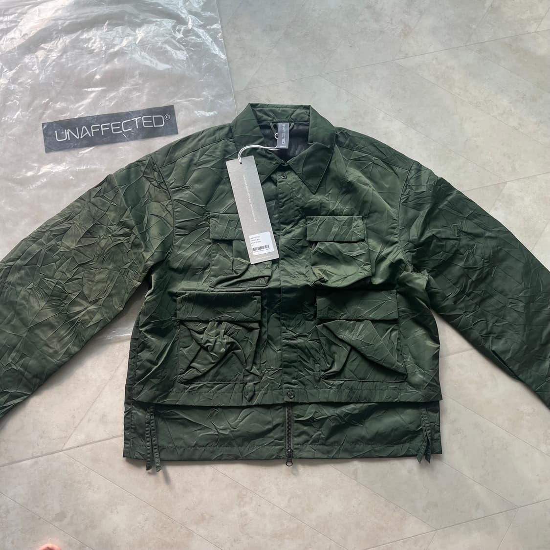 새상품)언어펙티드 레이어드 피셔맨 점퍼 모스그린 상품이미지1