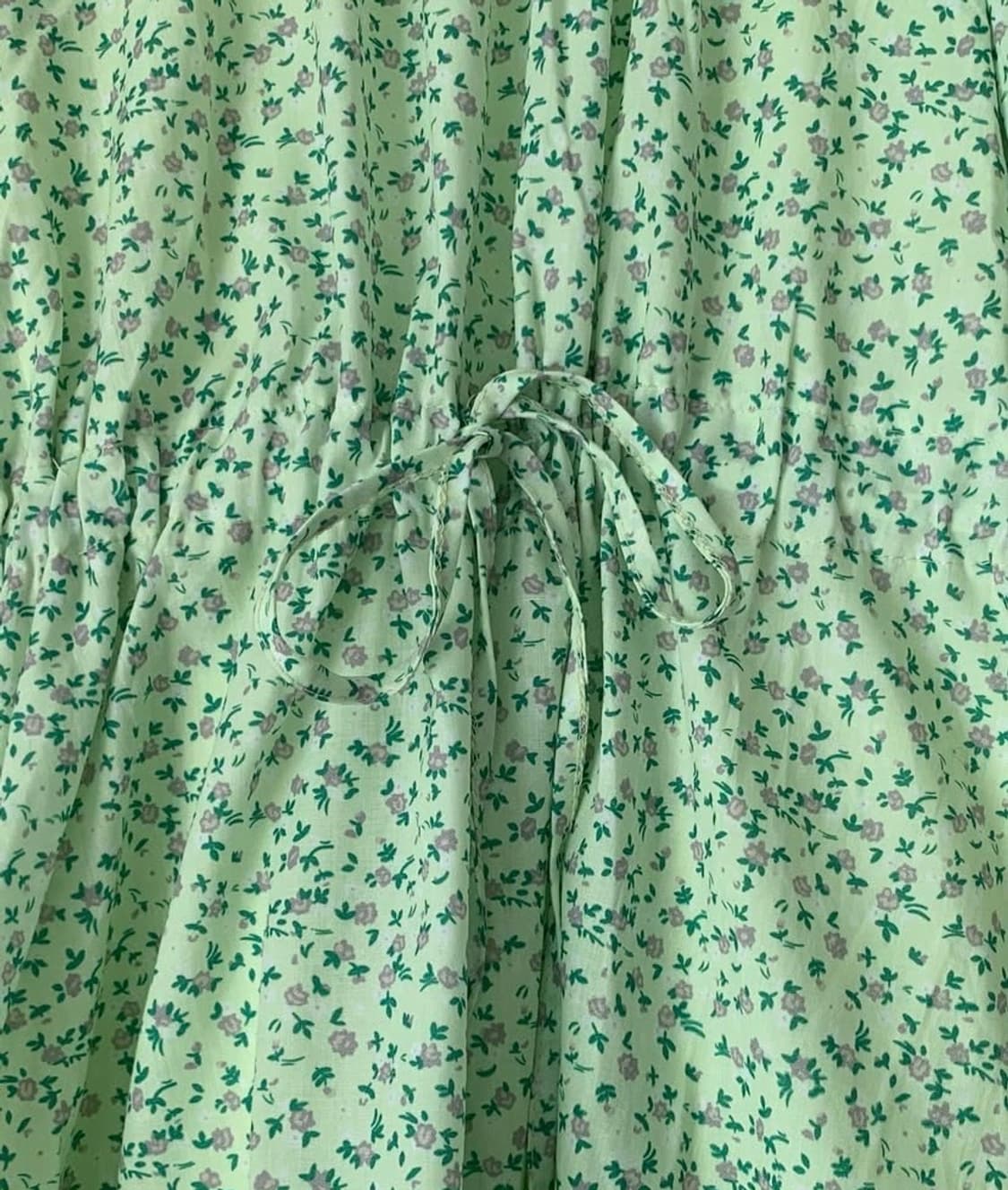 연두색 셔링 퍼프 원피스 상품이미지5