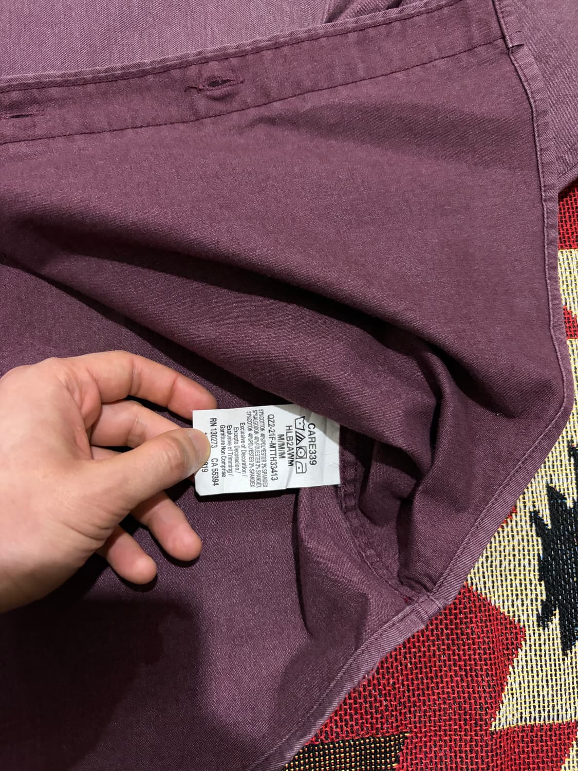 100) 랭글러 워크셔츠 버건디 상품이미지5