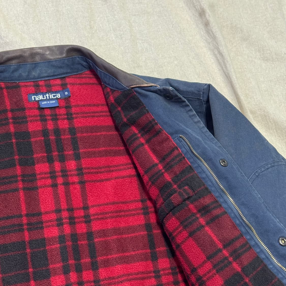 노티카 재팬 빈티지 누빔 레더카라 헌팅자켓 S(105) 상품이미지7