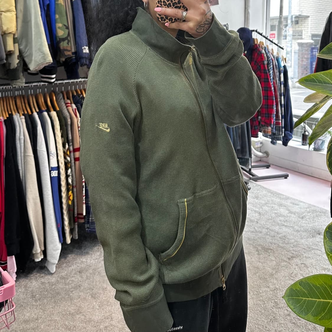 나이키 카키 와플 텍스처 투웨이 풀집업 자켓XL 상품이미지9