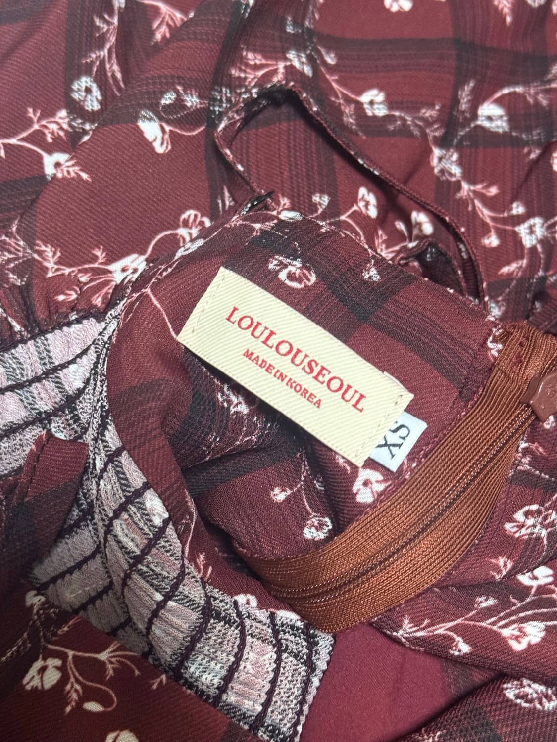 루루서울 체크 플라워 롱 원피스 XS 상품이미지4