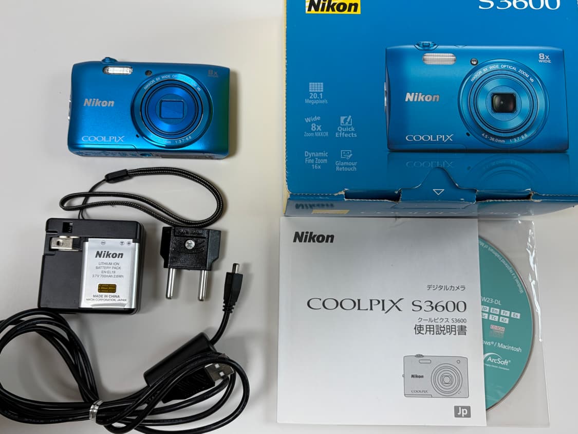 니콘 쿨픽스 S3600 블루 디카 디지털 카메라 상품이미지2