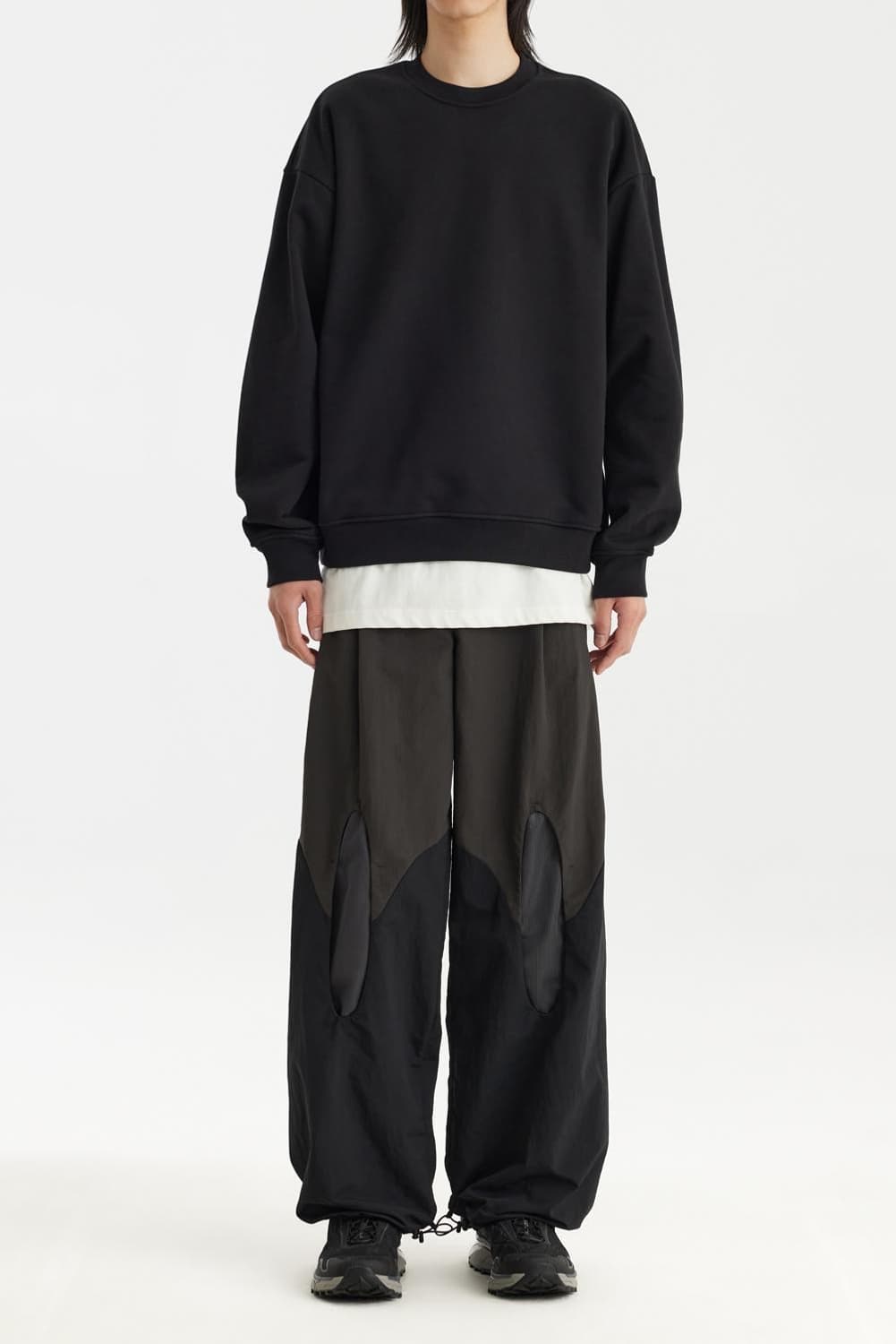 [L] JLAL 코튼 절개 스웻셔츠 맨투맨 블랙 상품이미지2