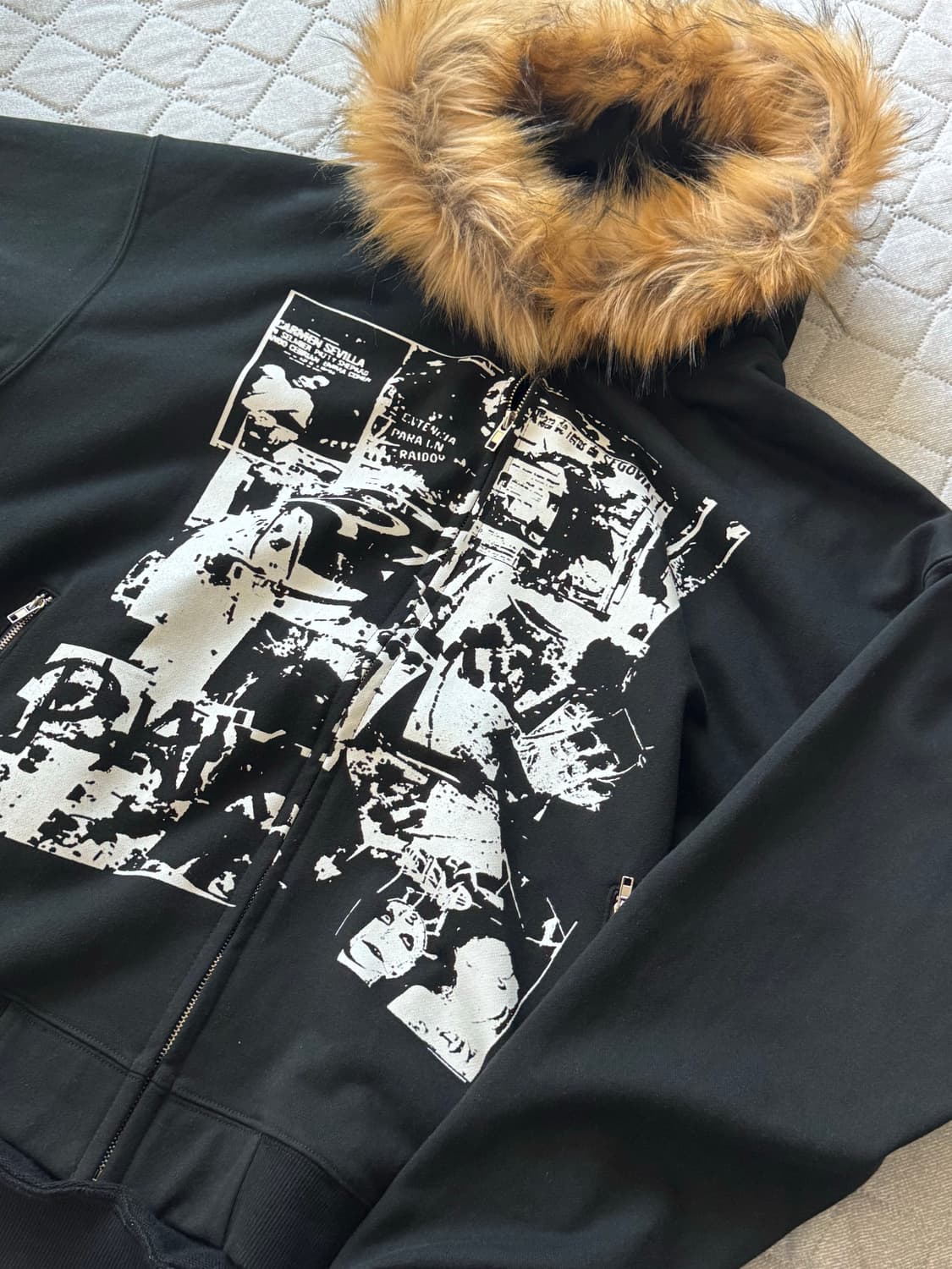 비엑세스 퍼 후드 M사이즈 상품이미지1