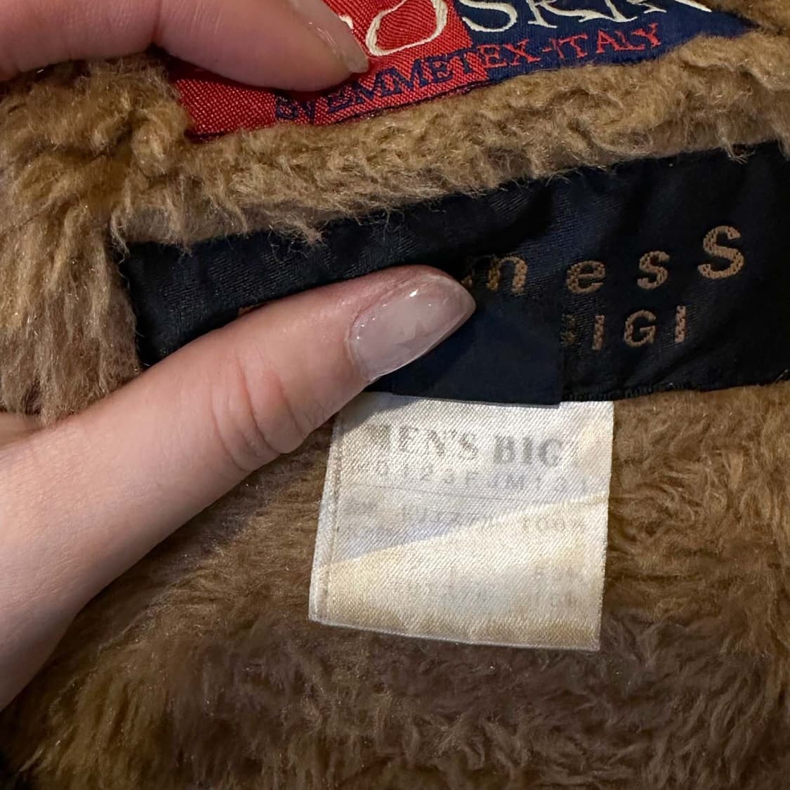 ITALY VINTAGE 후드 무스탕 하프코트 투포켓 디테일 브라운 상품이미지7