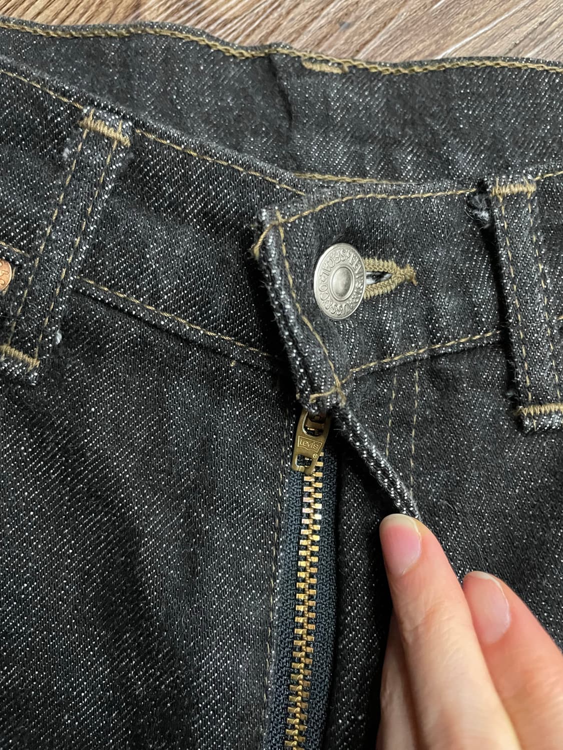 90년대 일본 리바이스 503 흑청 데님 팬츠 블랙진 상품이미지5