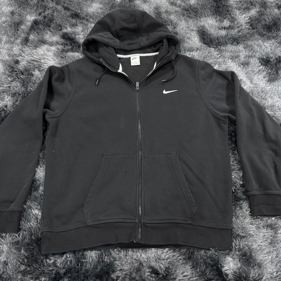 투티/0108 나이키 검정 기모 블랙 후드집업 상품이미지3