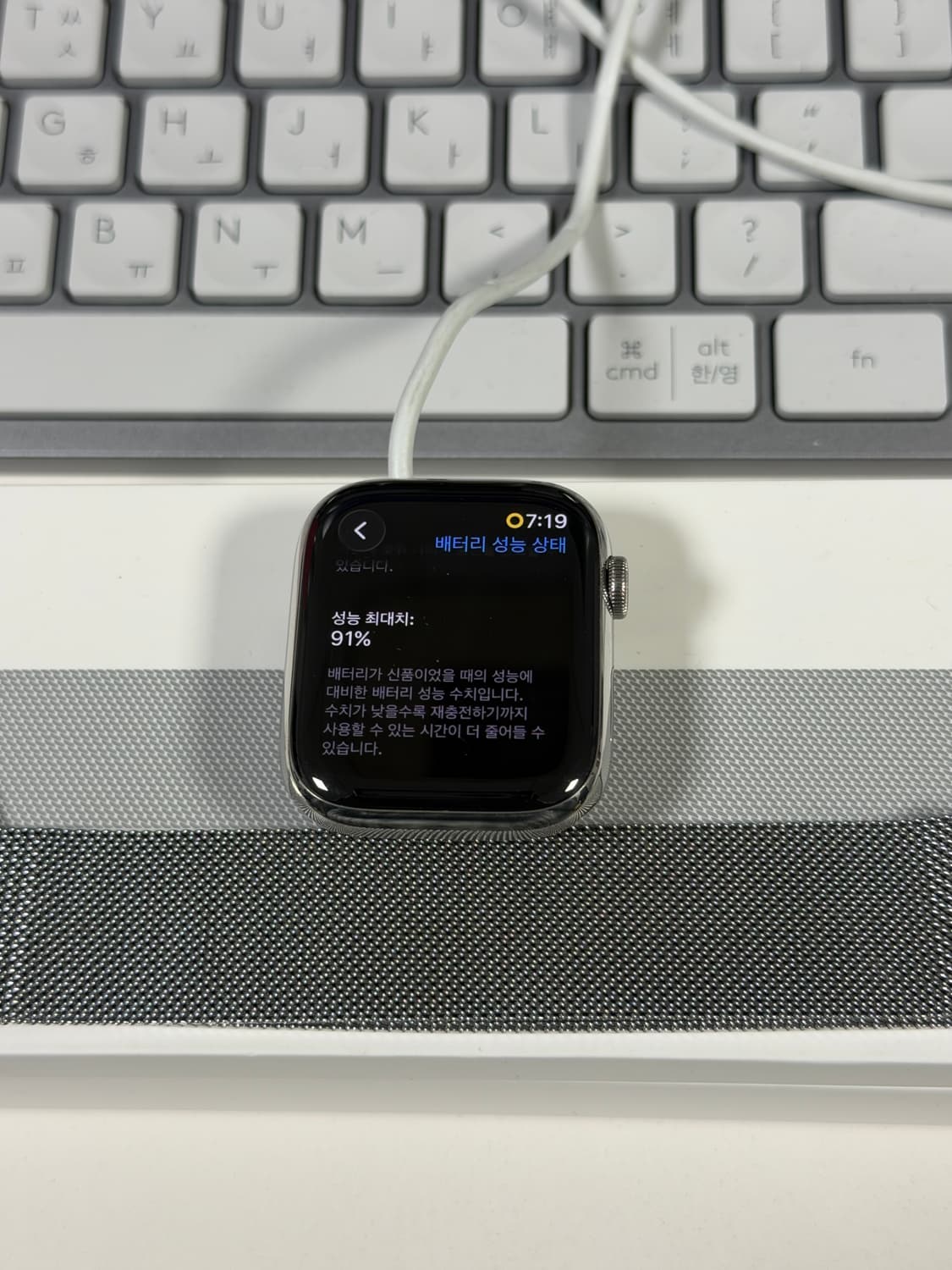 애플워치7 45mm  실버 스테인리스 셀룰러 풀박스 상품이미지2