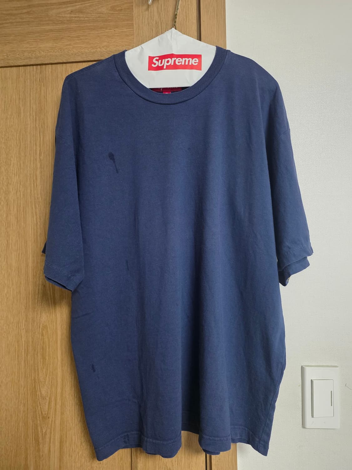 [M] 25ss Supreme Intarsia 빅 백로고 반팔 티셔츠 상품이미지4