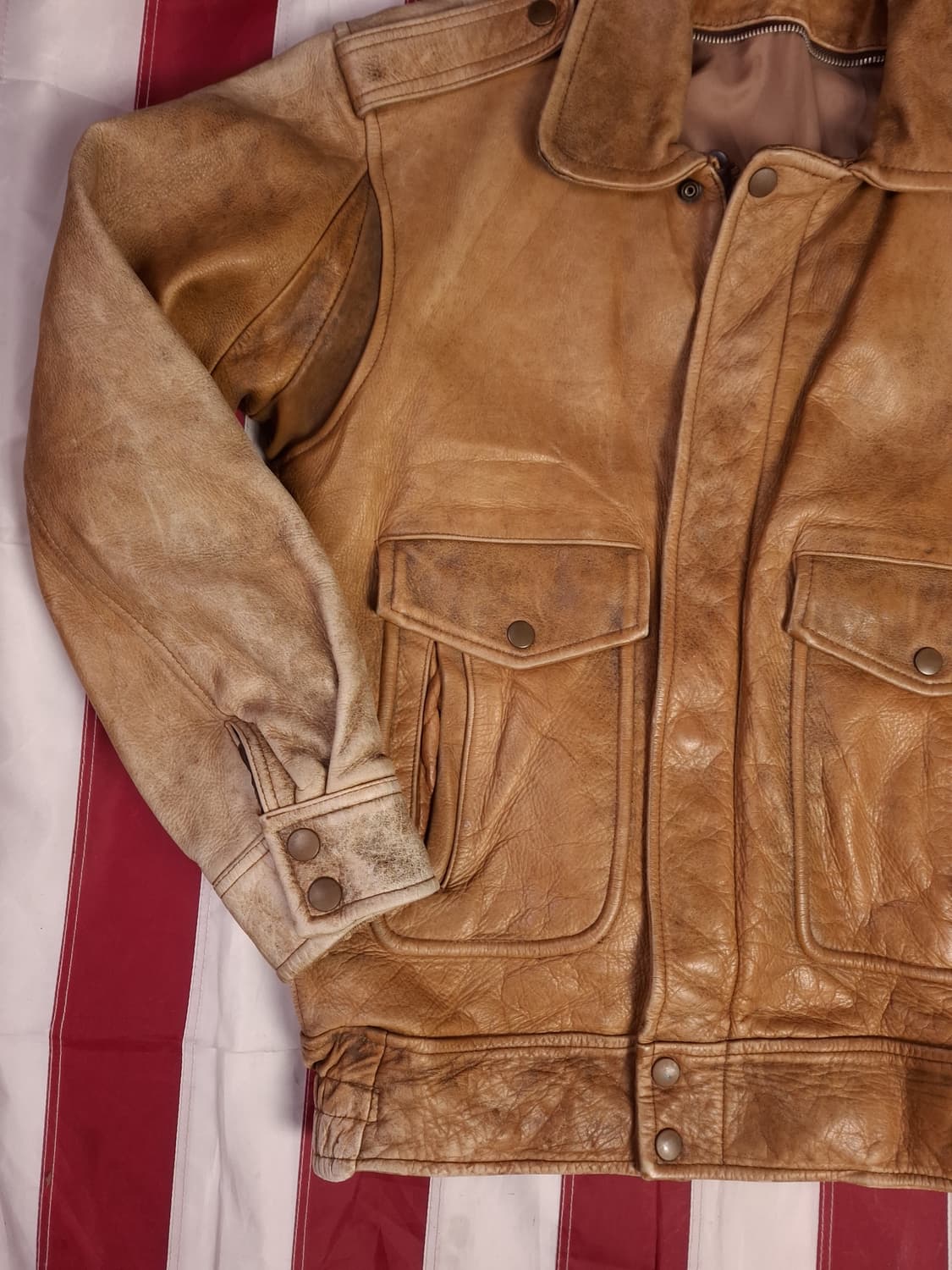 90's 빈티지 리얼레더 항공자켓 상품이미지5