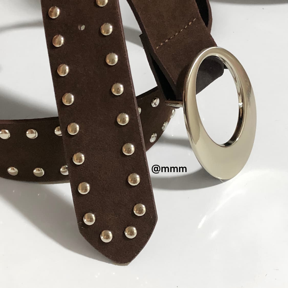 [Unisex] 오벌 원버클 스터드 벨트 상품이미지5