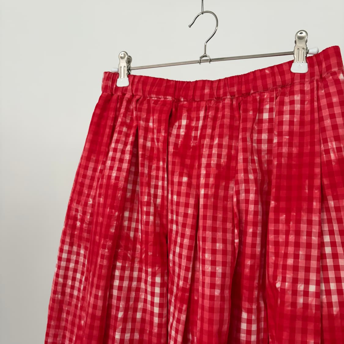 Tie Dyed Check Pleats Skirt 상품이미지4