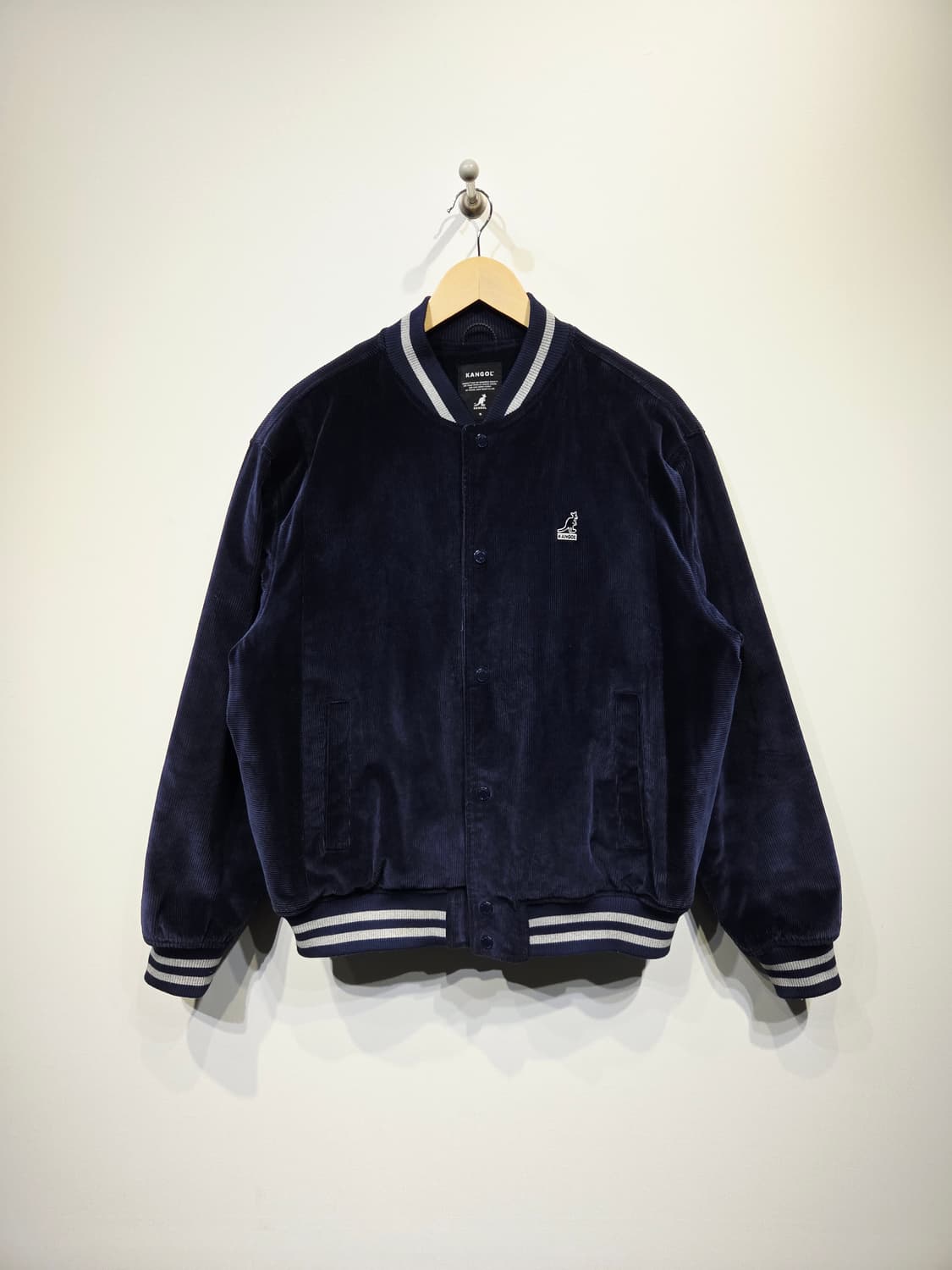 캉골 네이비 코듀로이 퀼팅 바시티 자켓 상품이미지2