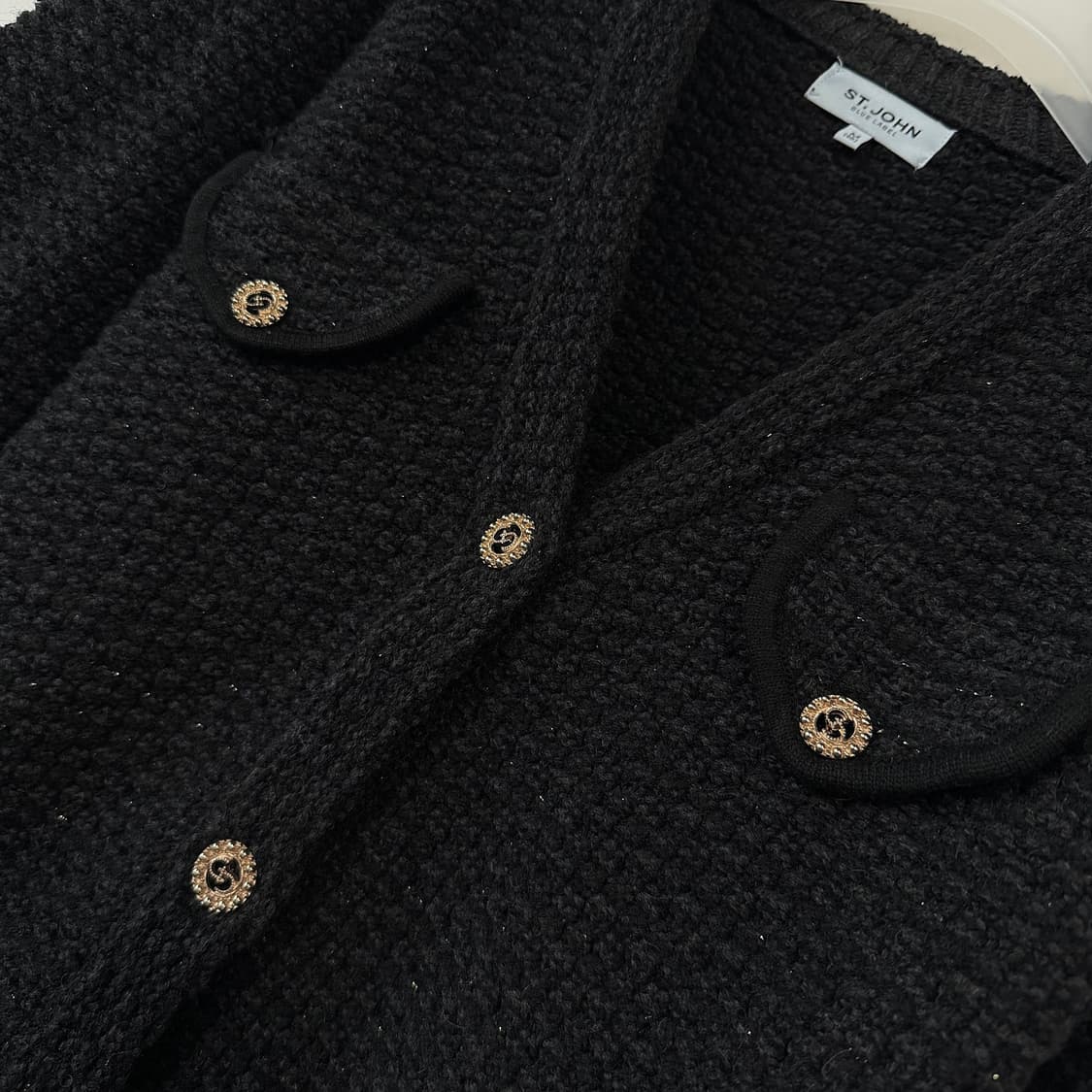 센존 ST. JOHN 금장 버튼 트위드 니트 가디건 상품이미지3