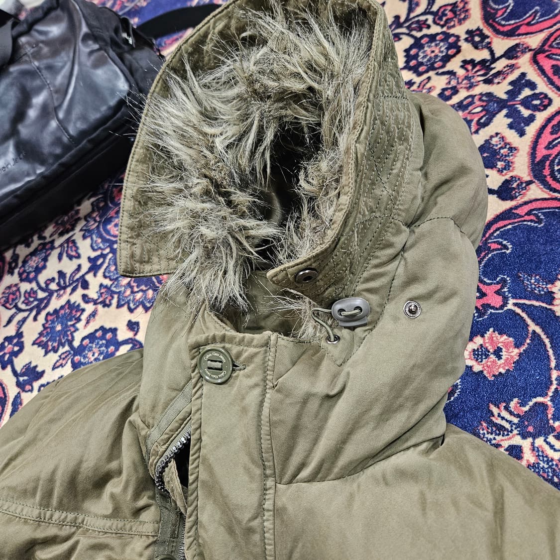 켈빈클라인 빈티지 밀리터리 덕다운 버튼 야상 점퍼 M size 상품이미지5