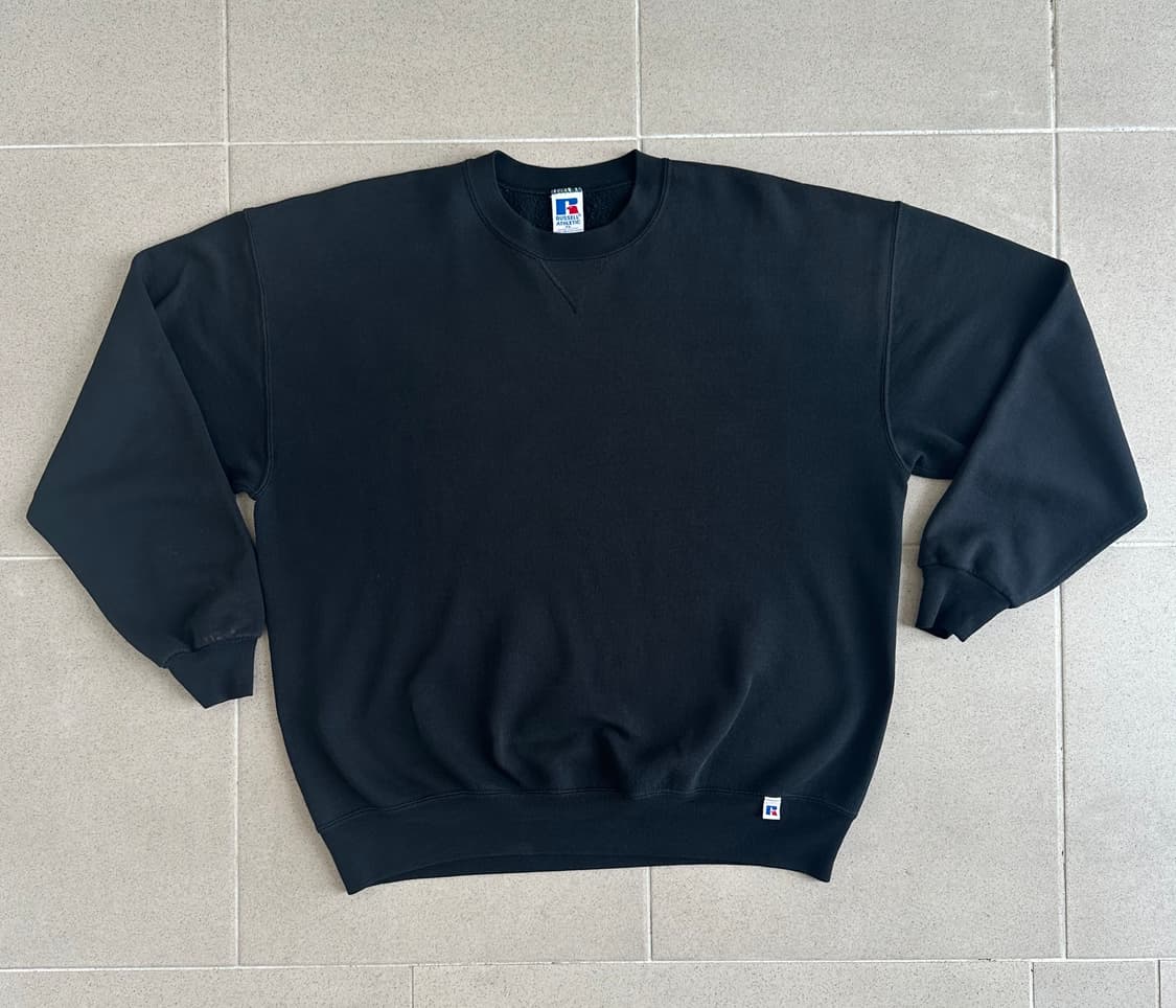 90s 빈티지 러셀 스웻셔츠 블랙 XL USA 상품이미지1