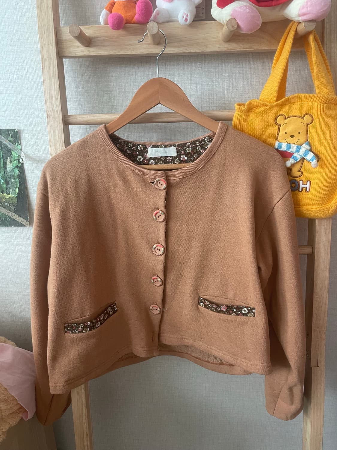 모리걸 빈티지 잔꽃 베이지 가디건🧡🤎 상품이미지2