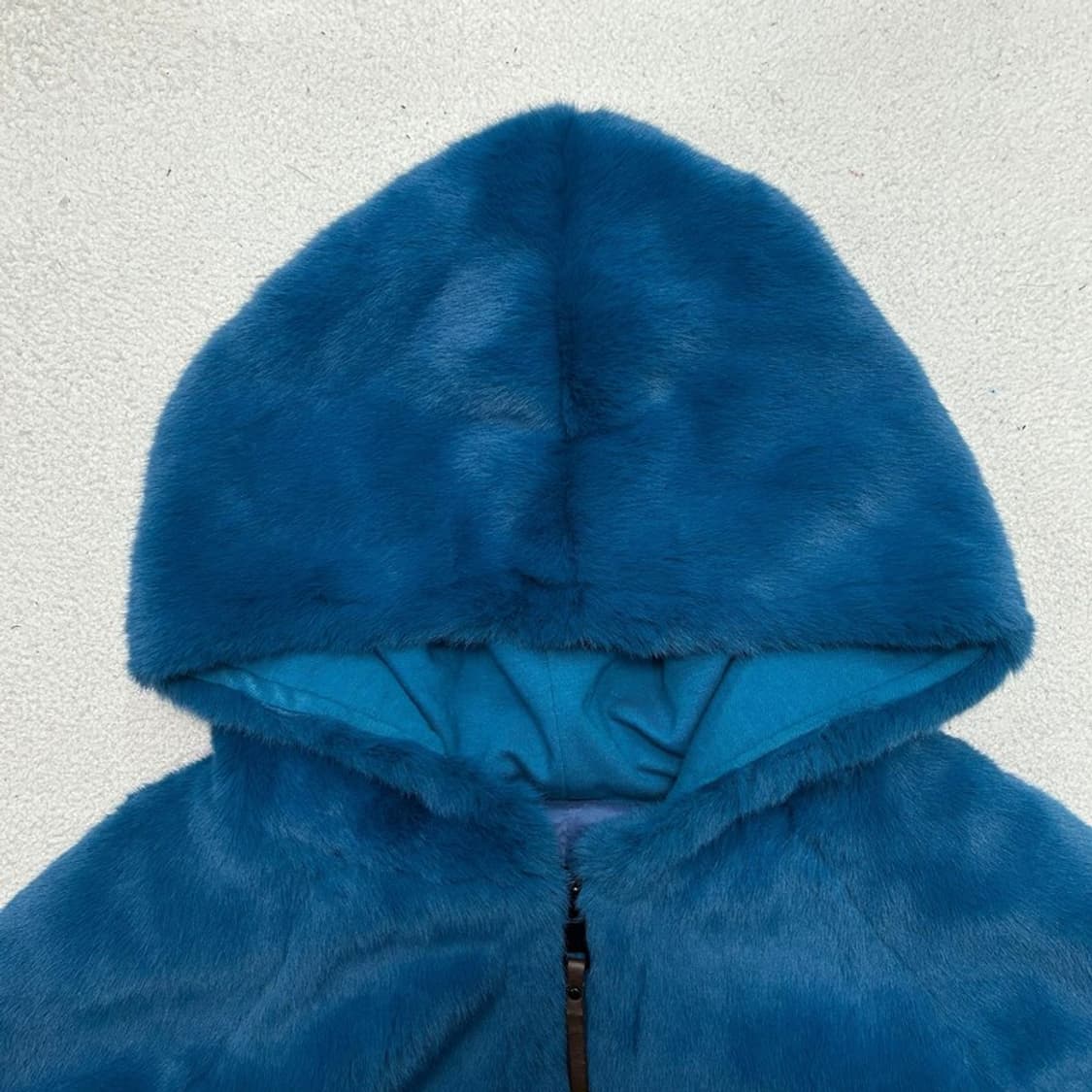 베네통 퍼 후드 자켓 청록 44 상품이미지3