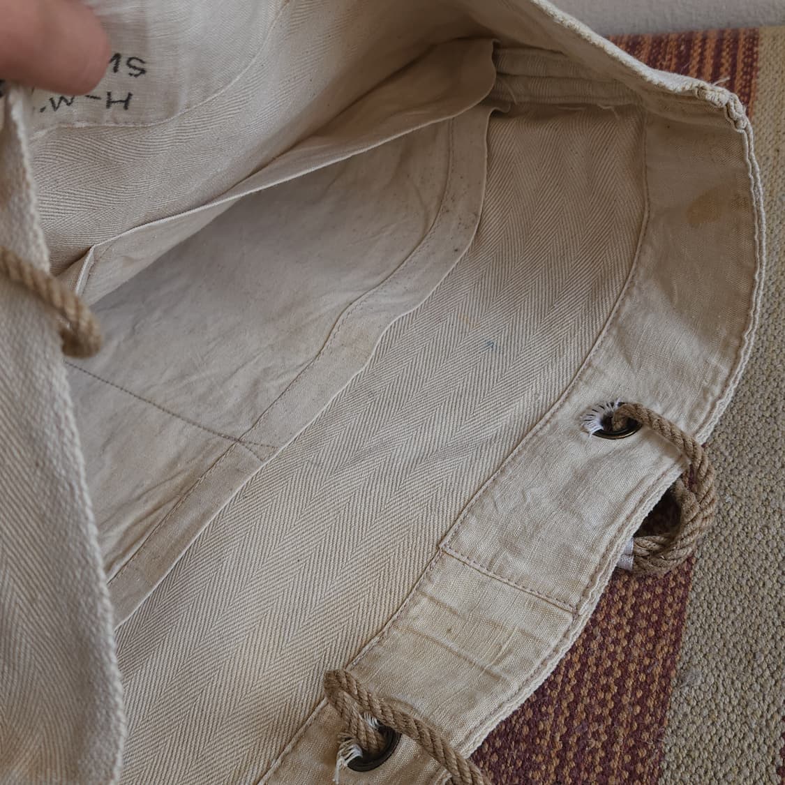 핸드 드로잉 캔버스 토트백 빈티지 더플백 리메이크 화이트 아메리카 심볼 상품이미지8