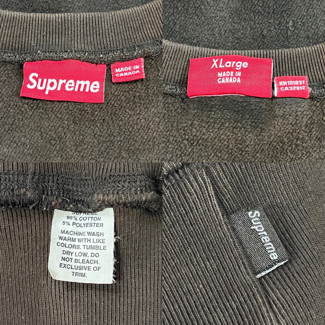 슈프림 2003 브라운 박스로고 크루넥 상품이미지6